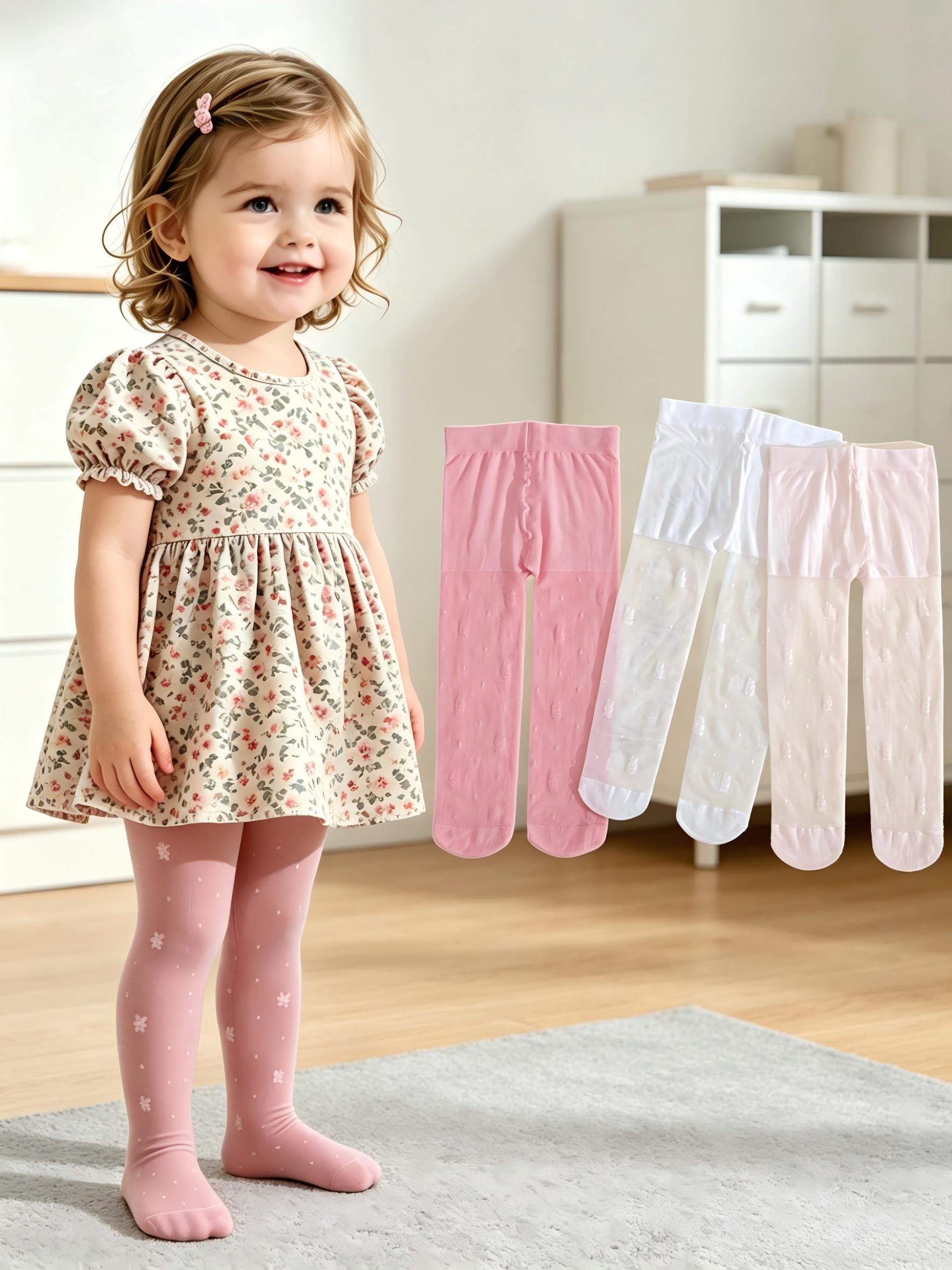Summer Clothing Baby Girl - Paquete de 3 pantimedias con estampado