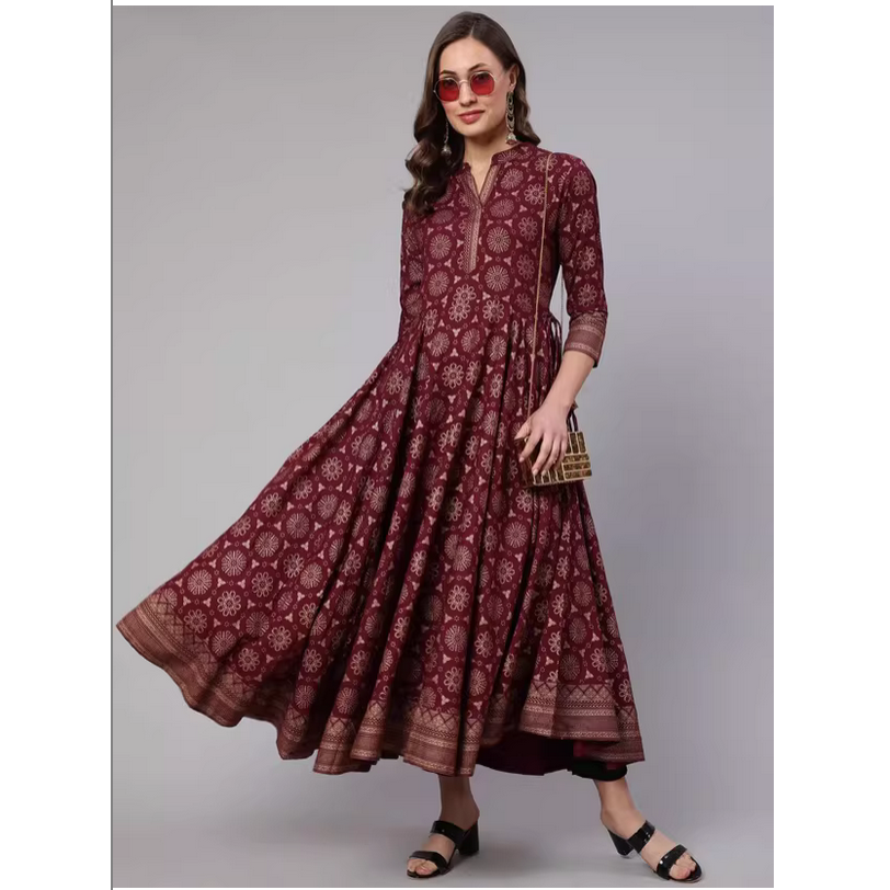 Summer Clothing Pakistan - Colección Primavera/Verano, Vestido Largo Rojo Burdeos