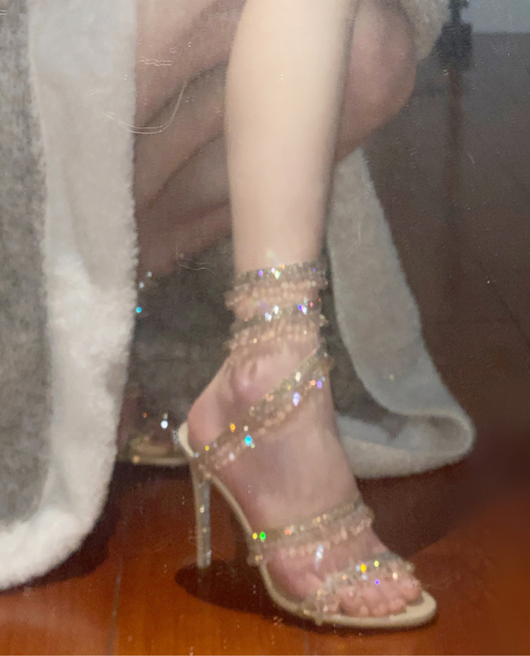 Sandalias de tacón alto con fo - Summer Clothing Stores reseña y precio