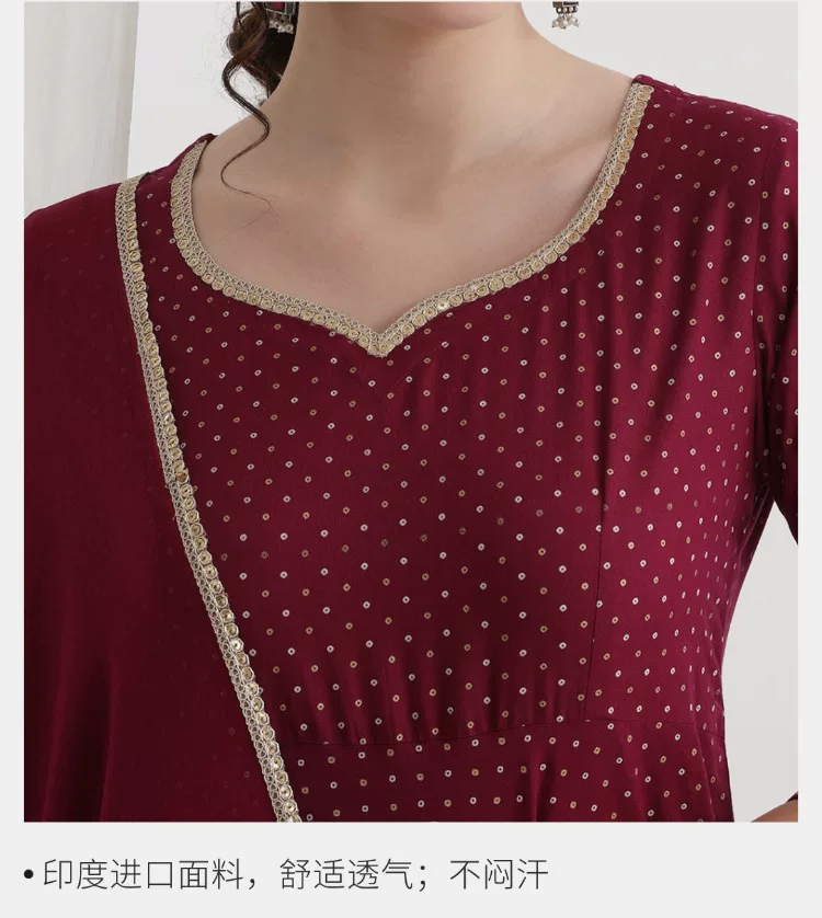 Conjunto de Kurta étnica color - Summer Clothing Pakistan reseña y precio