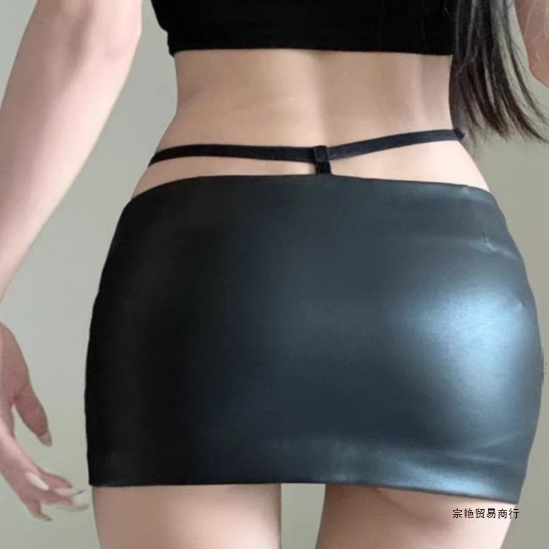 Falda Cruzada de PU Sexy de Mo - Summer Clothing Wraps reseña y precio